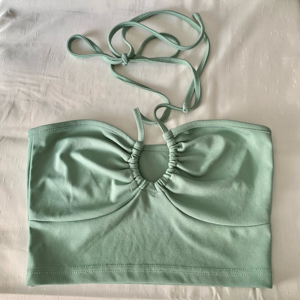 Light Teal Shein Crop Top